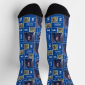 Blue Square Photo Afstuderen Class Year Socks Sokken (Top)