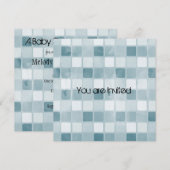 Blue Squares-Baby shower Kaart (Voorkant / Achterkant)