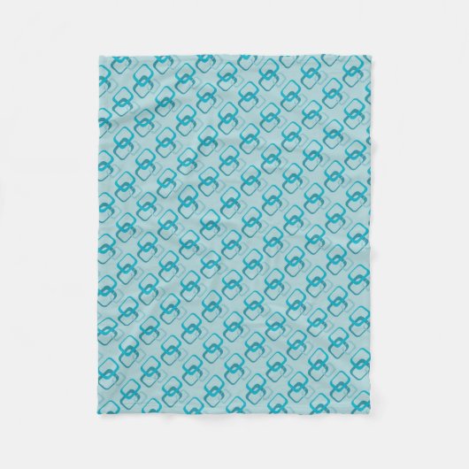 Blue Squares Fleece Throw Blanket Deken (Voorkant)