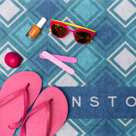 Blue Squares Gepersonaliseerd strandlaken