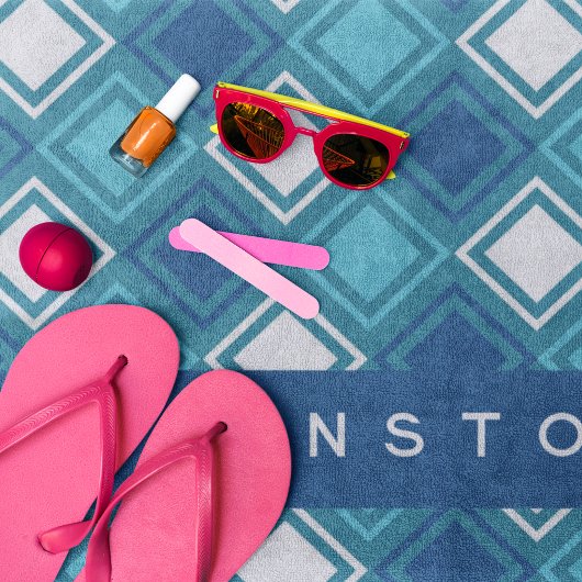 Blue Squares Gepersonaliseerd strandlaken