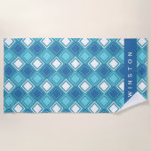 Blue Squares Gepersonaliseerd strandlaken (Voorkant)