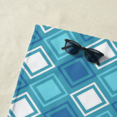 Blue Squares Gepersonaliseerd strandlaken (In situ)