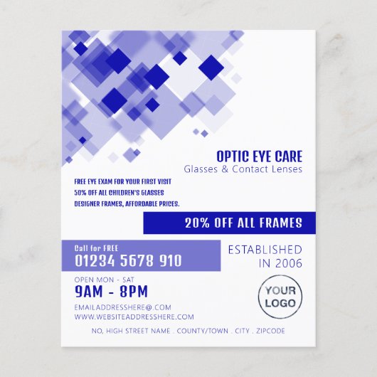 Blue Squares, Opticien, Technical Practitioner Flyer (Voorkant)