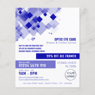 Blue Squares, Opticien, Technical Practitioner Flyer