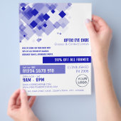 Blue Squares, Opticien, Technical Practitioner Flyer (Hand)