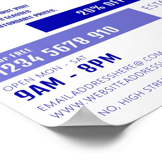 Blue Squares, Opticien, Technical Practitioner Poster (Hoek)