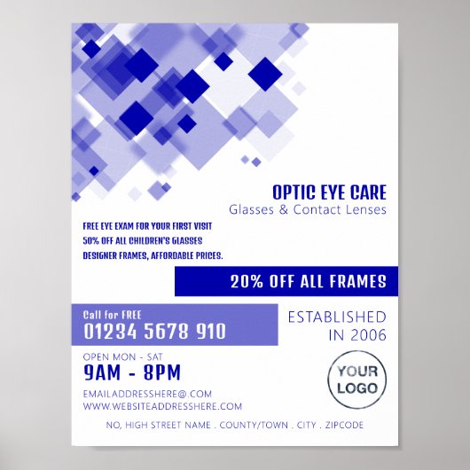 Blue Squares, Opticien, Technical Practitioner Poster (Voorkant)