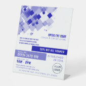 Blue Squares, Opticien, Technical Practitioner Reclamebord Met Voetstuk (Voorkant)