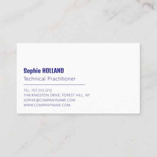 Blue Squares, Opticien, Technical Practitioner Visitekaartje (Achterkant)