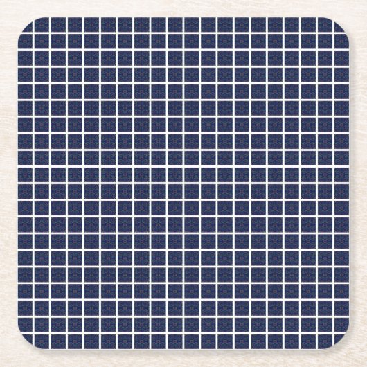 Blue Squares Paper-Onderzetter Kartonnen Onderzetters (Voorkant)