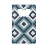 Blue Squares Patroon Creditkaart Flessenopener (Voorkant)