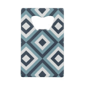 Blue Squares Patroon Creditkaart Flessenopener (Achterkant)