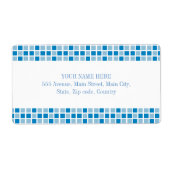 Blue Squares Patroon Etiket (Voorkant)