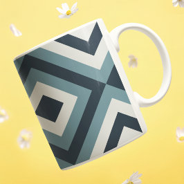 Blue Squares Patroon Koffiemok