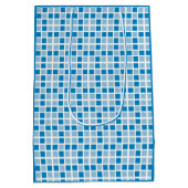 Blue Squares Patroon Medium Cadeauzakje (Achterkant)