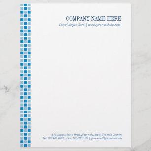 Blue Squares Patroon Persoonlijk Briefhoofd