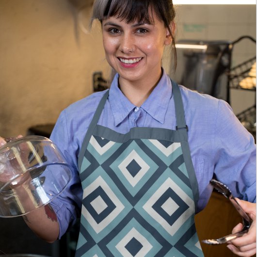 Blue Squares Patroon Schort