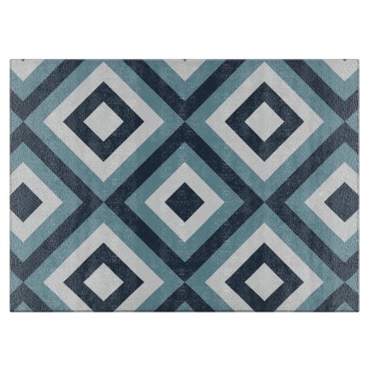 Blue Squares Patroon Snijplank (Voorkant)