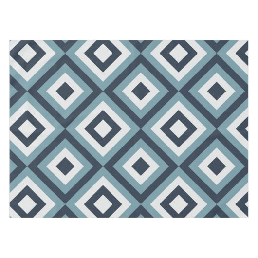 Blue Squares Patroon Tafelkleed (Voorkant (Horizontaal))