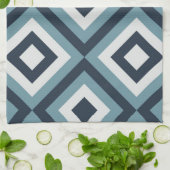 Blue Squares Patroon Theedoek (Gevouwen)