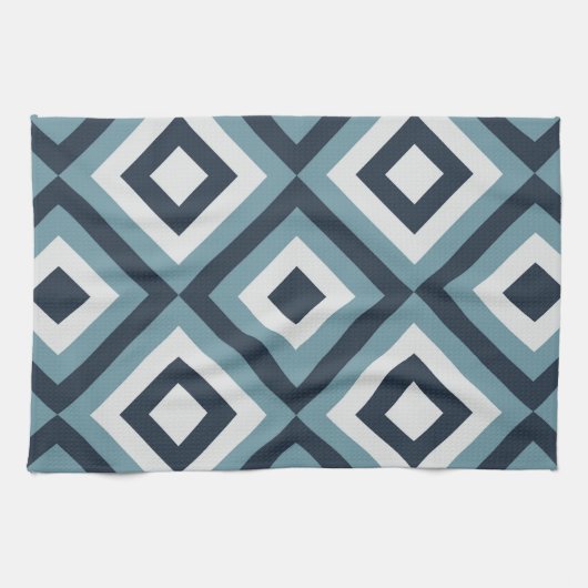 Blue Squares Patroon Theedoek (Horizontaal)