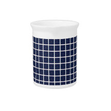 Blue Squares Porcelain Pitcher