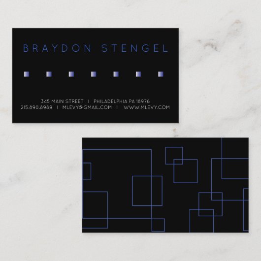 BLUE SQUARES Professional Visitekaartje (Voorkant / Achterkant)