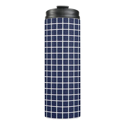 Blue Squares Thermal Tumbler Thermosbeker (Voorkant)