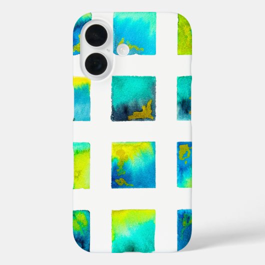 Blue squares watercolor abstract Case-Mate iPhone case (Achterkant)