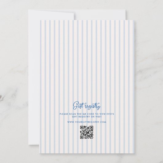 Blue Squiggle Lijst Bow Bruidsdouche Uitnodiging (Achterkant)