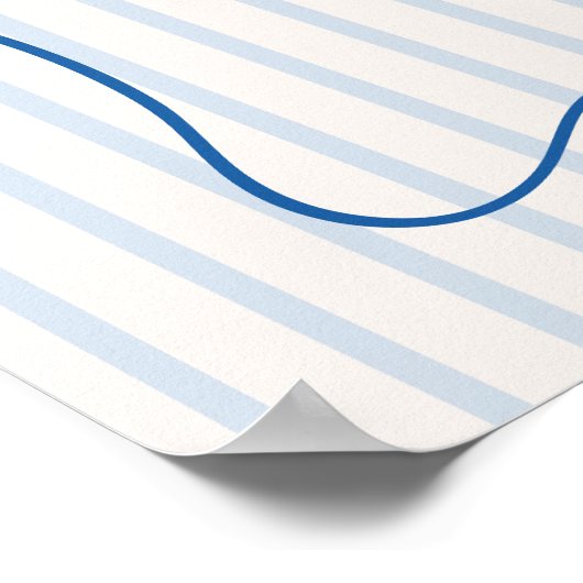 Blue Squiggle Lijst Bow Vrijgezellenfeest Welkomst Poster (Hoek)