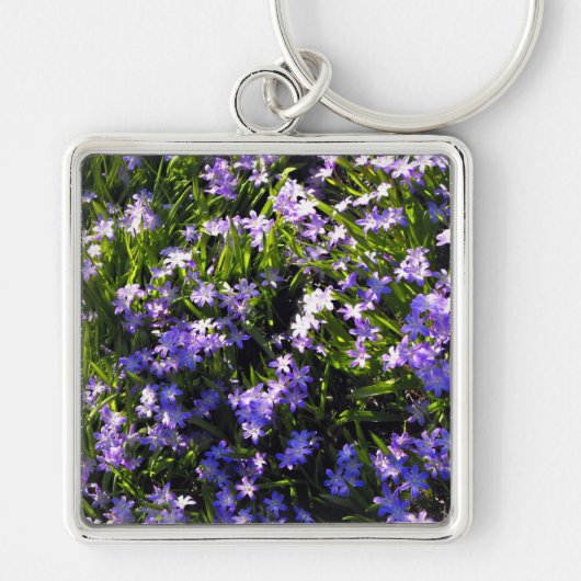Blue Squill Spring Flowers Sleutelhanger (Voorkant)