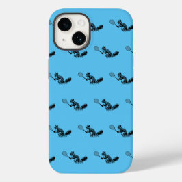 Blue Squirrel Tennis Player Patroon Case-Mate iPhone 14 Hoesje
