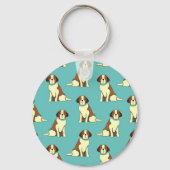 Blue St. Bernard Lover Sleutelhanger (Voorkant)
