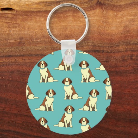 Blue St. Bernard Lover Sleutelhanger (Voorkant)