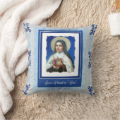 Blue St. Therese the Little Flower with quote Kussen (Deken)