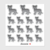 Blue Staffordshire Bull Terrier Cute Cartoon Dogs Sticker (Vel)