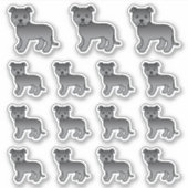 Blue Staffordshire Bull Terrier Cute Cartoon Dogs Sticker (Voorkant)