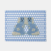 Blue Staffordshire Dogs Ginger Jars Magnolia Deurmat (Voorkant)