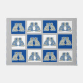 Blue Staffordshire Dogs Ginger Jars Magnolia Deurmat (Voorkant)