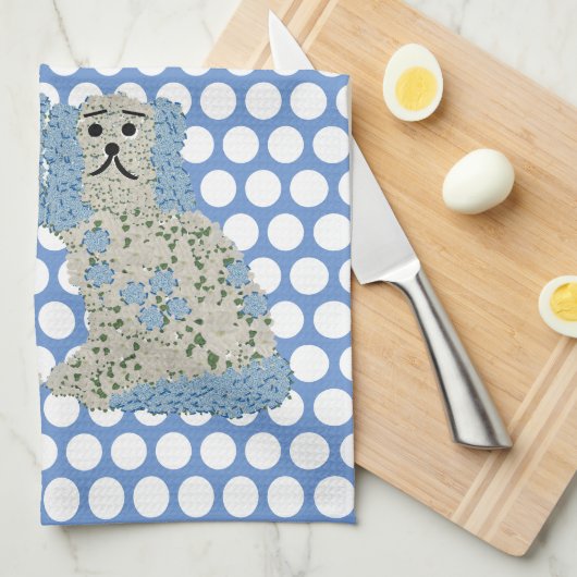 Blue Staffordshire Dogs Ginger Jars Magnolia Theedoek (Quarter Fold)