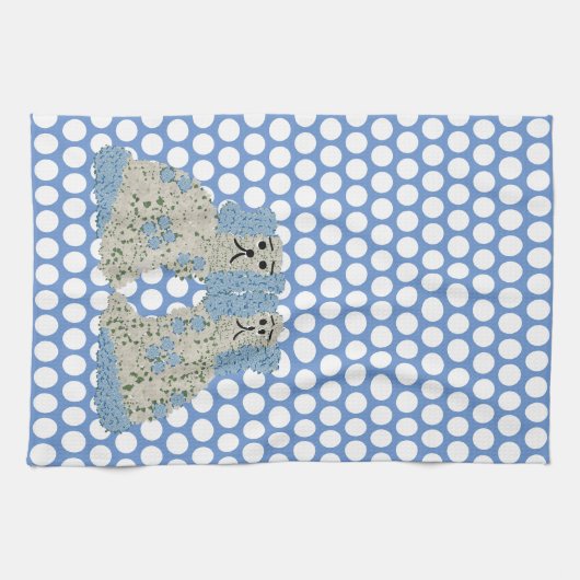 Blue Staffordshire Dogs Ginger Jars Magnolia Theedoek (Horizontaal)