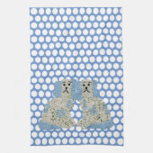 Blue Staffordshire Dogs Ginger Jars Magnolia Theedoek (Verticaal)