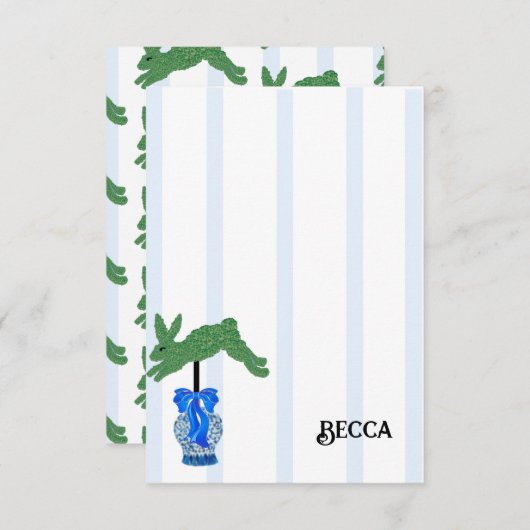 Blue Staffordshire Dogs Topiary Ginger Jar Jars Bedankkaart (Voorkant / Achterkant)