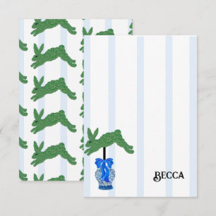 Blue Staffordshire Dogs Topiary Ginger Jar Jars Bedankkaart