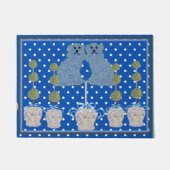 Blue Staffordshire Dogs Topiary Ginger Jars jar Deurmat (Voorkant)