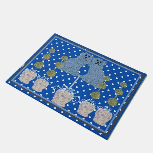 Blue Staffordshire Dogs Topiary Ginger Jars jar Deurmat (Schuin)