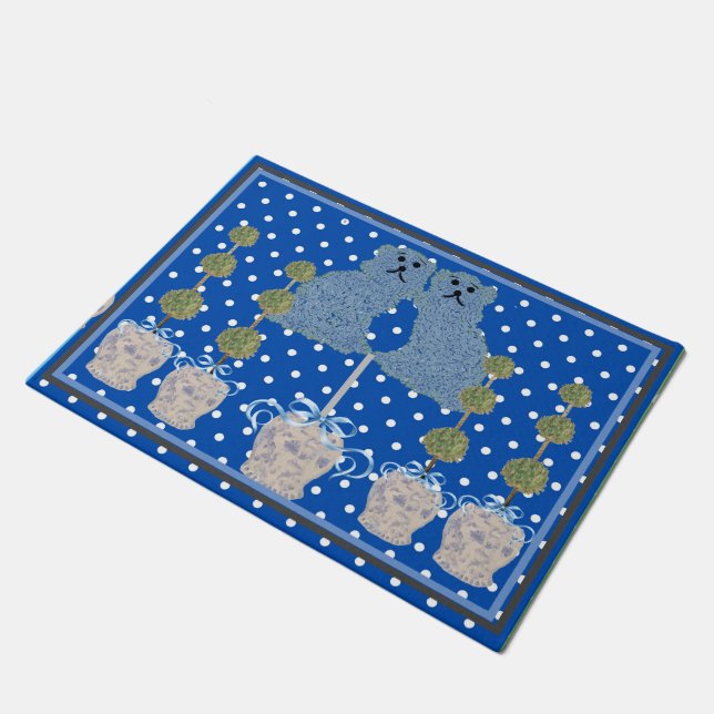 Blue Staffordshire Dogs Topiary Ginger Jars jar Deurmat (Schuin)