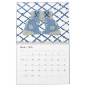 Blue Staffordshire Honden Lattice Trellis Kalender (Mar 2026)
